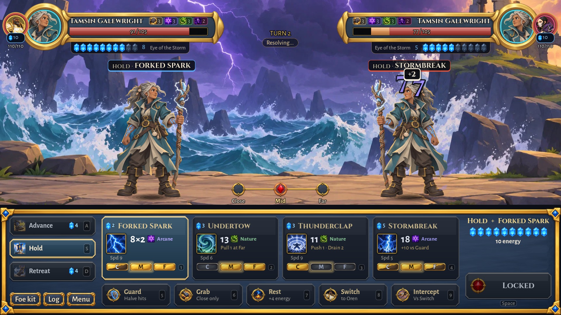 A Team battle with active heroes and bench portraits